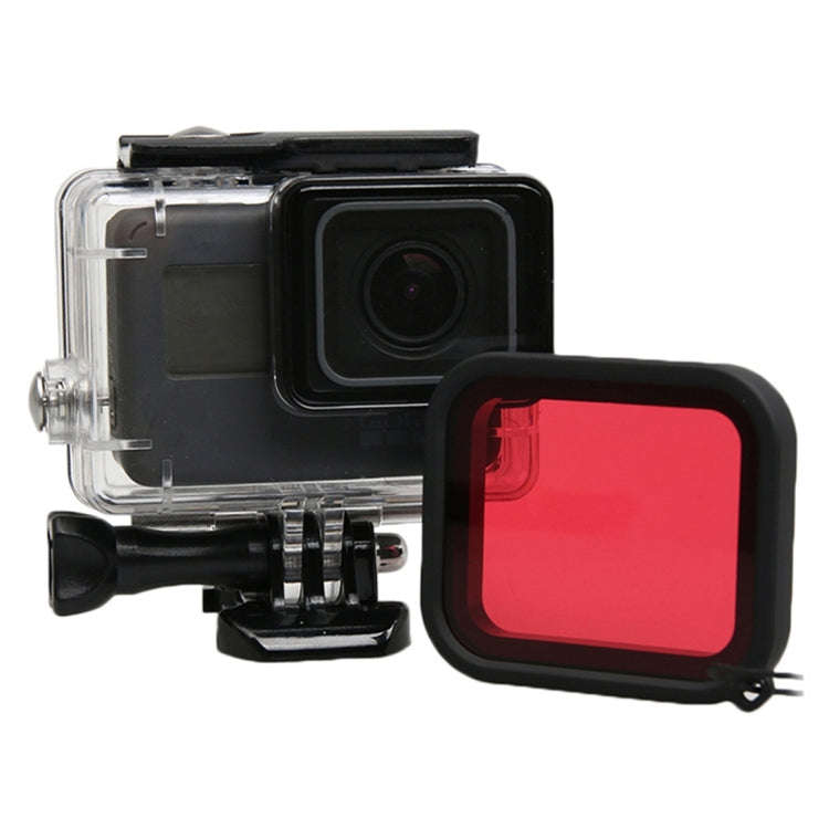 For GoPro HERO5 30m Waterproof PC & ABS Housing Protective Case + Camera Lens Red Quadrate Filter...