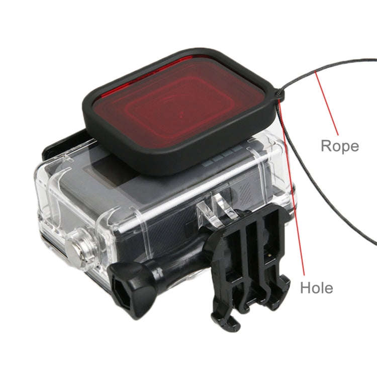 For GoPro HERO5 30m Waterproof PC & ABS Housing Protective Case + Camera Lens Red Quadrate Filter...