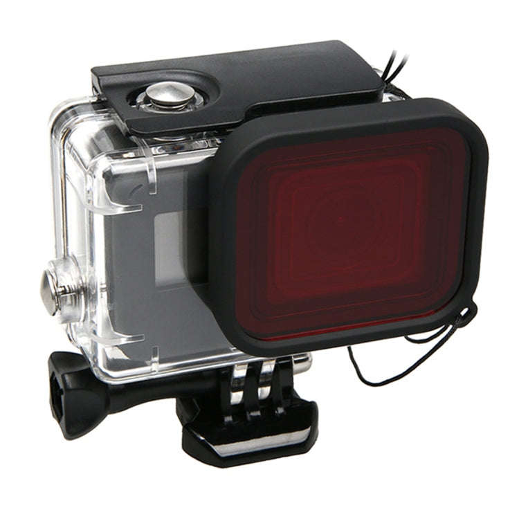 For GoPro HERO5 30m Waterproof PC & ABS Housing Protective Case + Camera Lens Red Quadrate Filter...