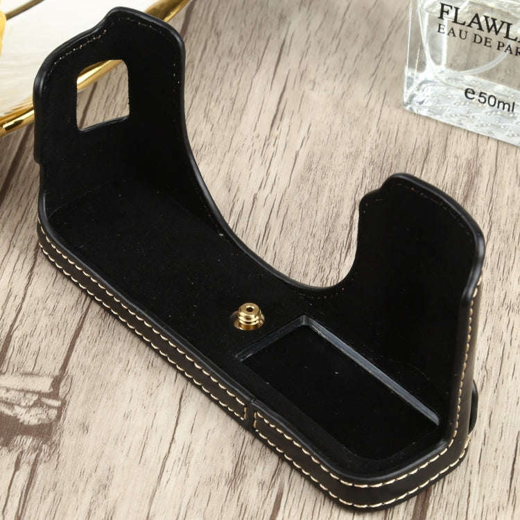 1/4 inch Thread PU Leather Camera Half Case Base for FUJIFILM X100V (Black)