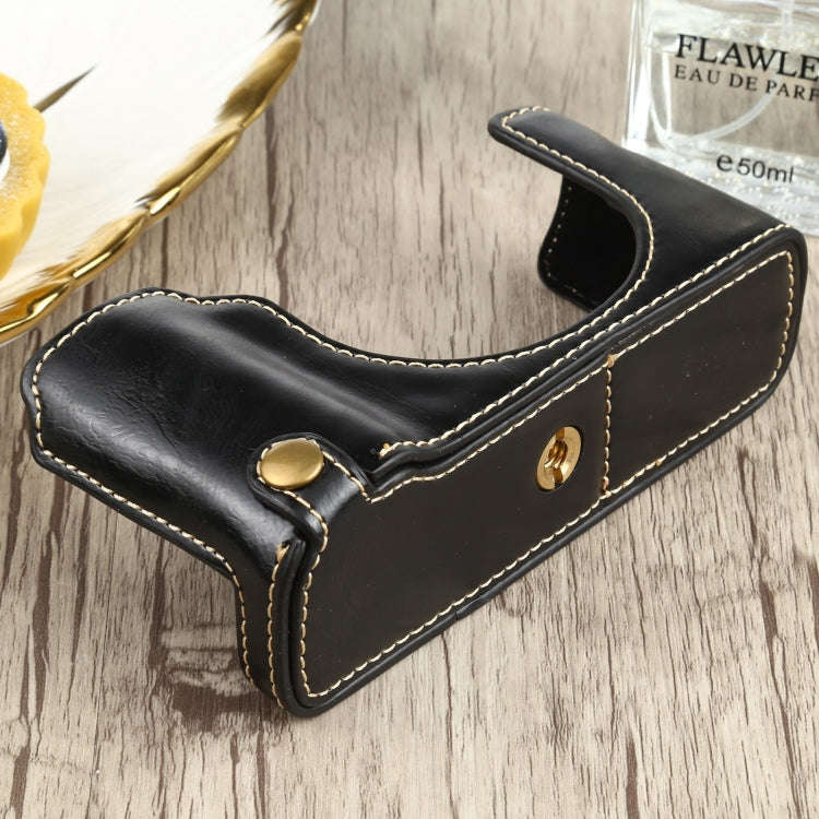 1/4 inch Thread PU Leather Camera Half Case Base for FUJIFILM X100V (Black)