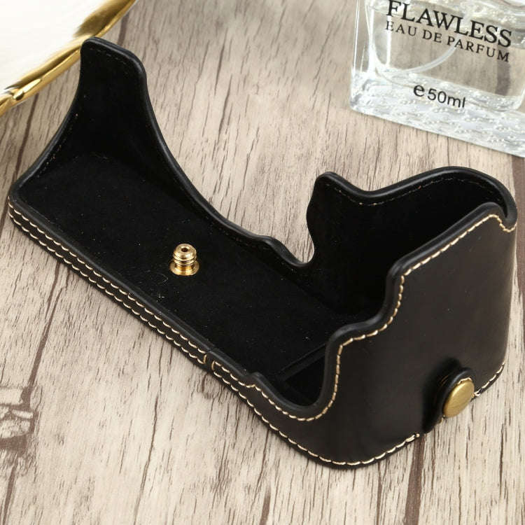 1/4 inch Thread PU Leather Camera Half Case Base for FUJIFILM X-S10 (Black)