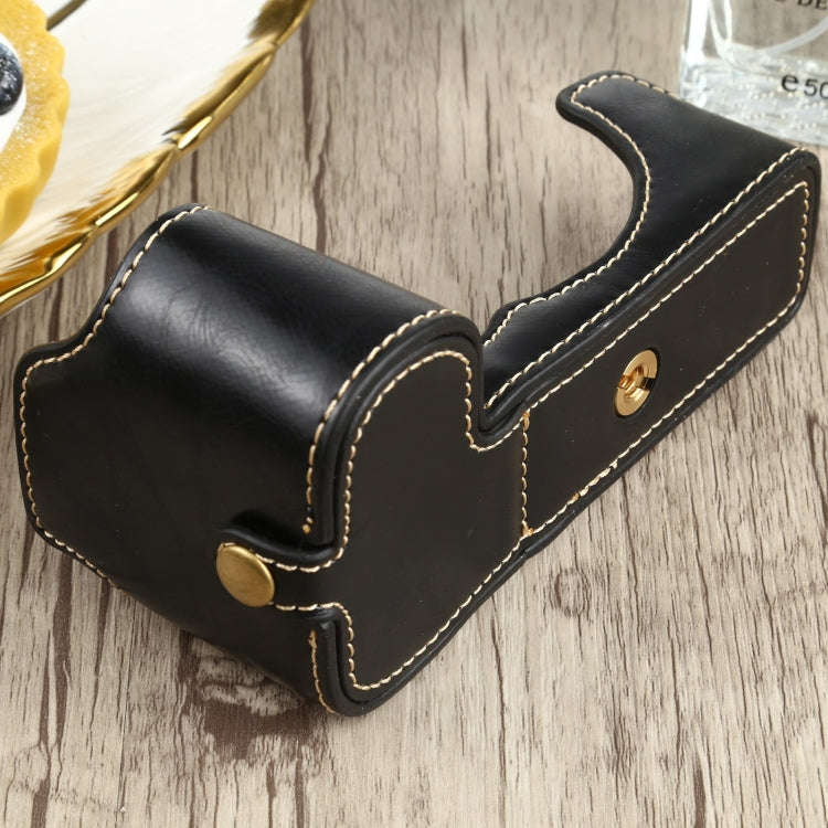 1/4 inch Thread PU Leather Camera Half Case Base for FUJIFILM X-S10 (Black)