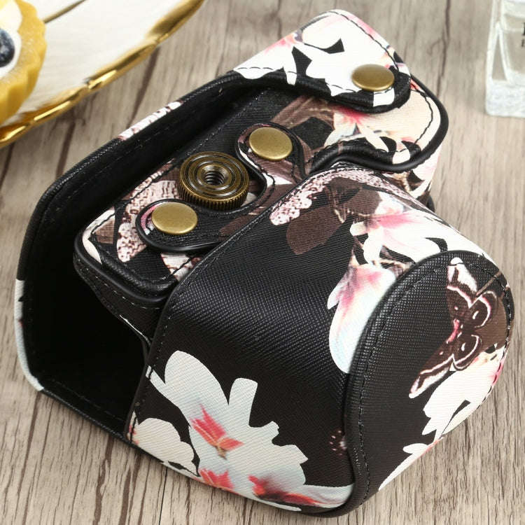 Flower Pattern PU Leather Camera Case for Sony A6000 / A6300 / A6400 / Nex 6 (Black)