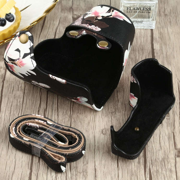 Flower Pattern PU Leather Camera Case for Sony A6000 / A6300 / A6400 / Nex 6 (Black)