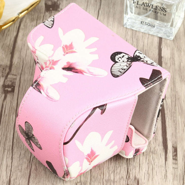 Flower Pattern PU Leather Camera Case for Sony A6000 / A6300 / A6400 / Nex 6 (Pink)