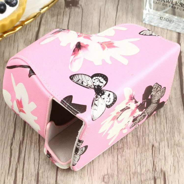 Flower Pattern PU Leather Camera Case for Sony A6000 / A6300 / A6400 / Nex 6 (Pink)