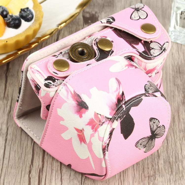 Flower Pattern PU Leather Camera Case for Sony A6000 / A6300 / A6400 / Nex 6 (Pink)