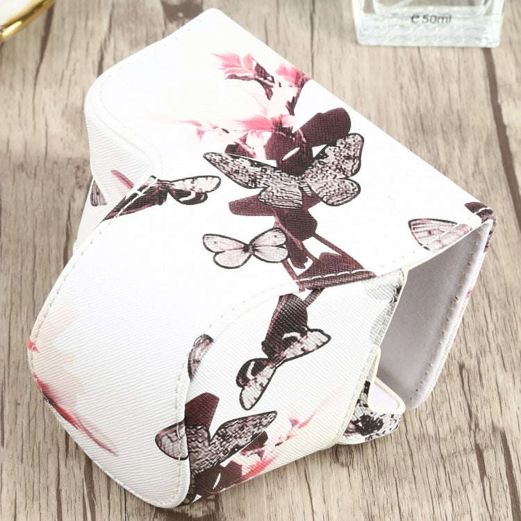 Flower Pattern PU Leather Camera Case for Sony A6000 / A6300 / A6400 / Nex 6 (White)