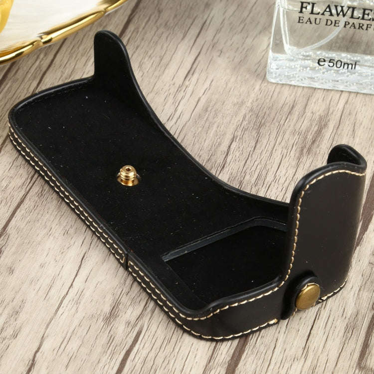 1/4 inch Thread PU Leather Camera Half Case Base for Canon EOS 77D / 800D(Black)