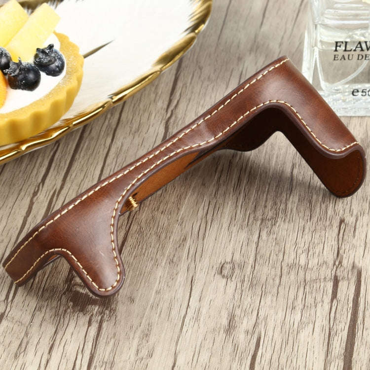 1/4 inch Thread PU Leather Camera Half Case Base for Canon EOS 77D / 800D(Coffee)
