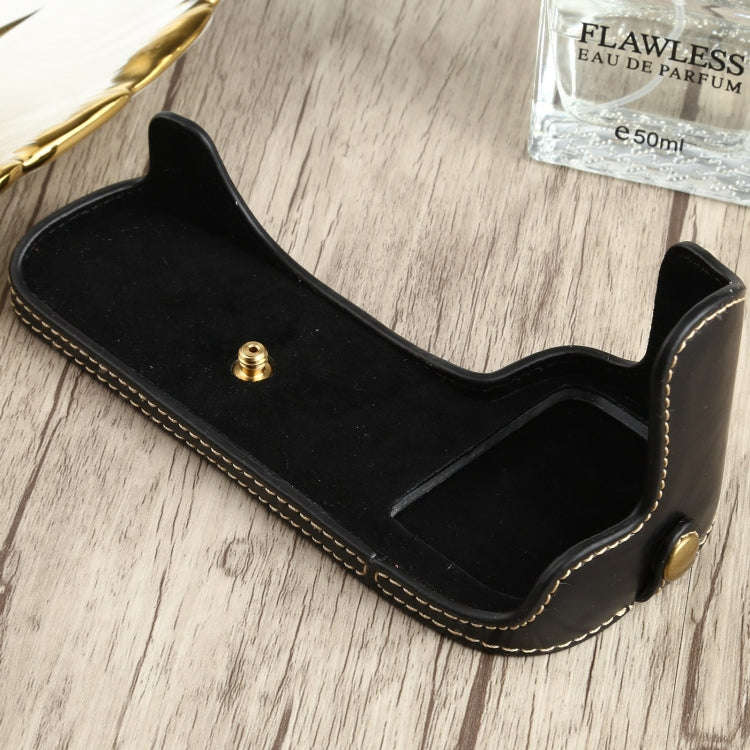 1/4 inch Thread PU Leather Camera Half Case Base for Canon EOS 90D (Black)