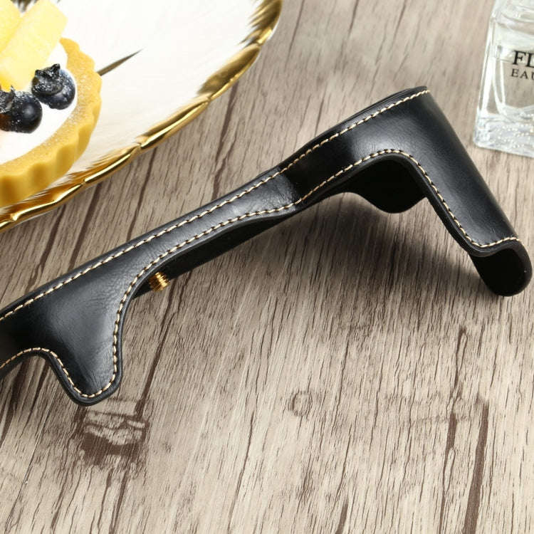 1/4 inch Thread PU Leather Camera Half Case Base for Canon EOS 90D (Black)