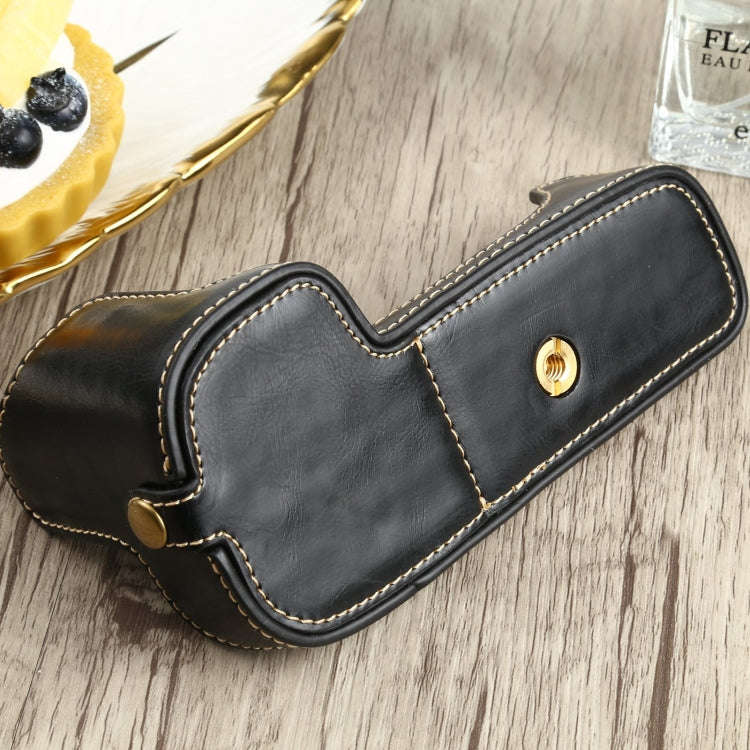 1/4 inch Thread PU Leather Camera Half Case Base for Canon EOS 90D (Black)