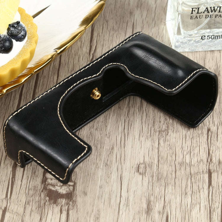 1/4 inch Thread PU Leather Camera Half Case Base for FUJIFILM XE4 (Black)