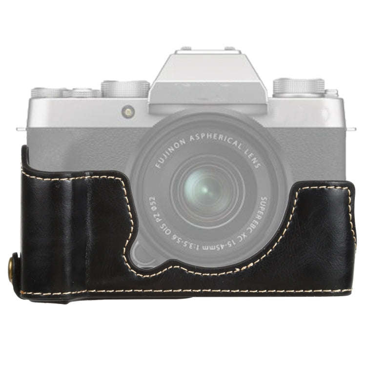 1/4 inch Thread PU Leather Camera Half Case Base for FUJIFILM XT200 (Black)