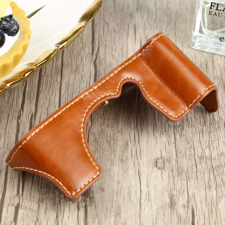1/4 inch Thread PU Leather Camera Half Case Base for FUJIFILM XT200 (Brown)