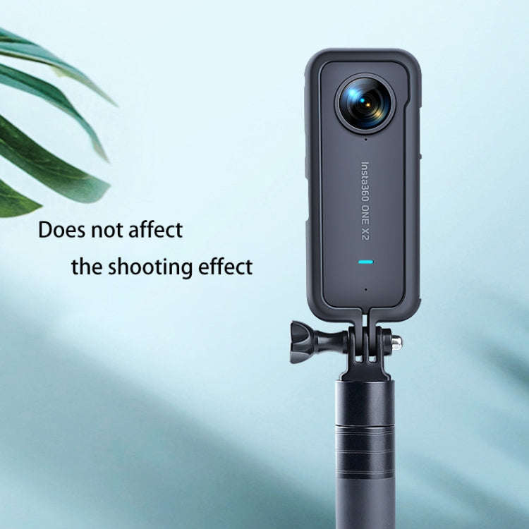 PC Plastic Protective Frame Mount Cage with Tripod Base Adapter for Insta360 One X2(Black)