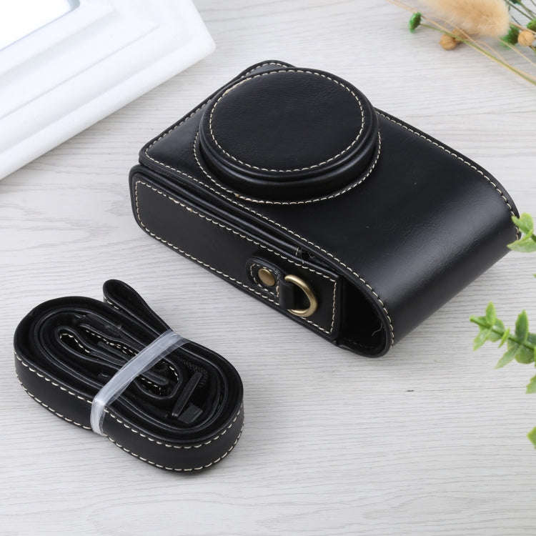 Vertical Flip Full Body Camera PU Leather Case Bag with Strap for Ricoh GR III / GRII, Sony ZV-1 ...