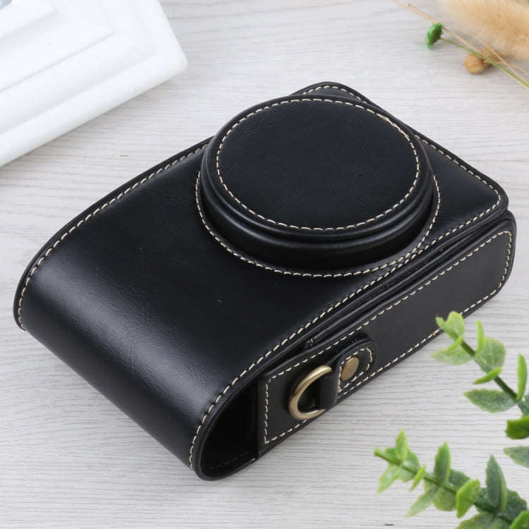 Vertical Flip Full Body Camera PU Leather Case Bag with Strap for Ricoh GR III / GRII, Sony ZV-1 ...