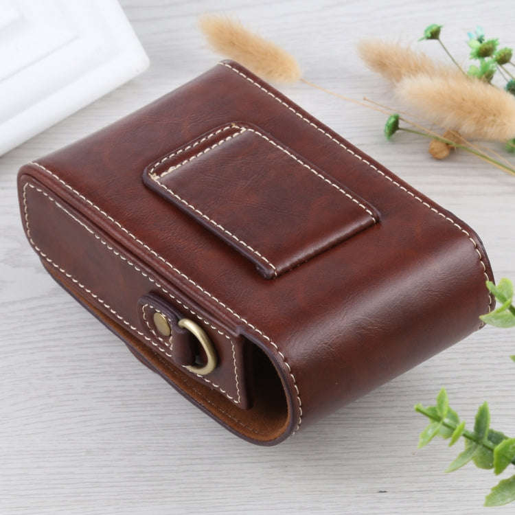 Vertical Flip Full Body Camera PU Leather Case Bag with Strap for Ricoh GR III / GRII, Sony ZV-1 ...