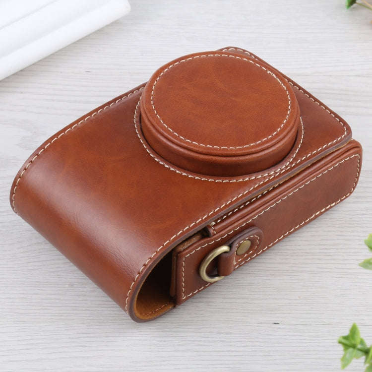 Vertical Flip Full Body Camera PU Leather Case Bag with Strap for Ricoh GR III / GRII, Sony ZV-1 ...
