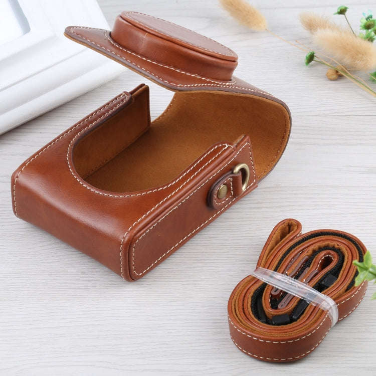 Vertical Flip Full Body Camera PU Leather Case Bag with Strap for Ricoh GR III / GRII, Sony ZV-1 ...
