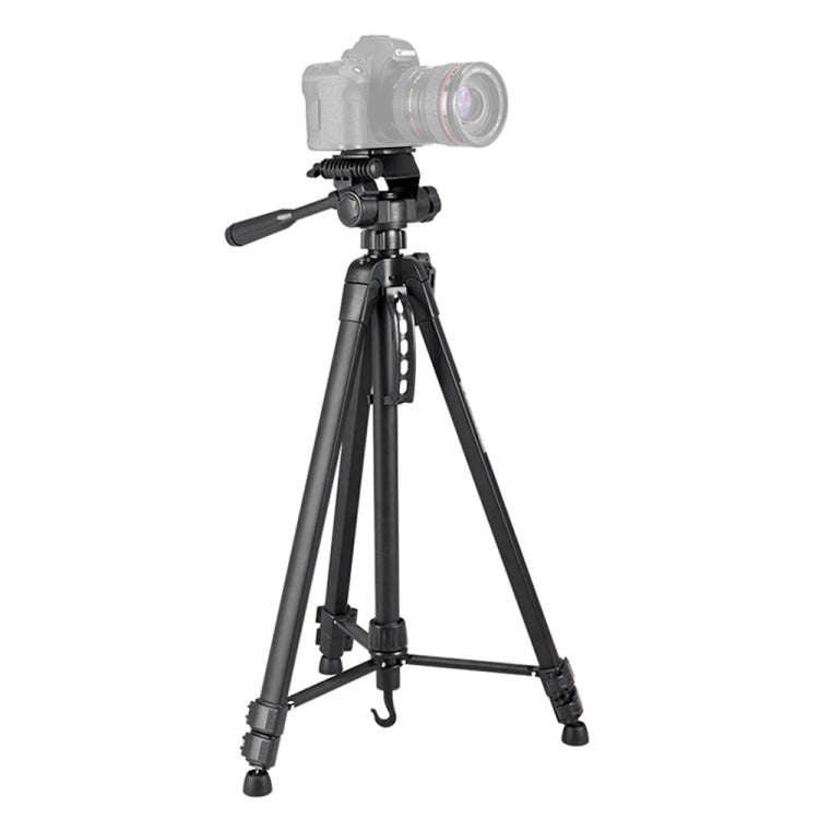 WeiFeng WT-3560 3-Section Folding Legs Live Broadcast Aluminum Alloy Tripod Mount (Black)