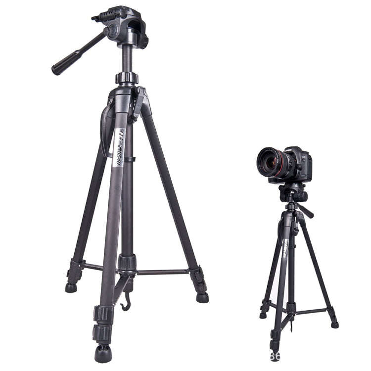 WeiFeng WT-3560 3-Section Folding Legs Live Broadcast Aluminum Alloy Tripod Mount (Black)