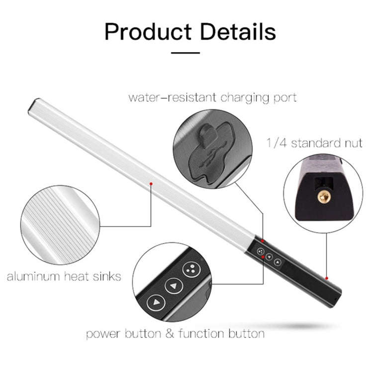 LUXCeO Q508A 8 Color Photo LED Stick Video Light Waterproof Handheld LED Fill Light Flash Lightin...