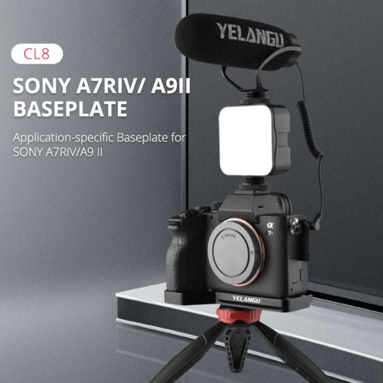 YELANGU CL8 Camera Expansion Board Base L Plate for Sony ILCE-9M2 / A9 II  / ILCE-7RM4 / A7R IV(B...