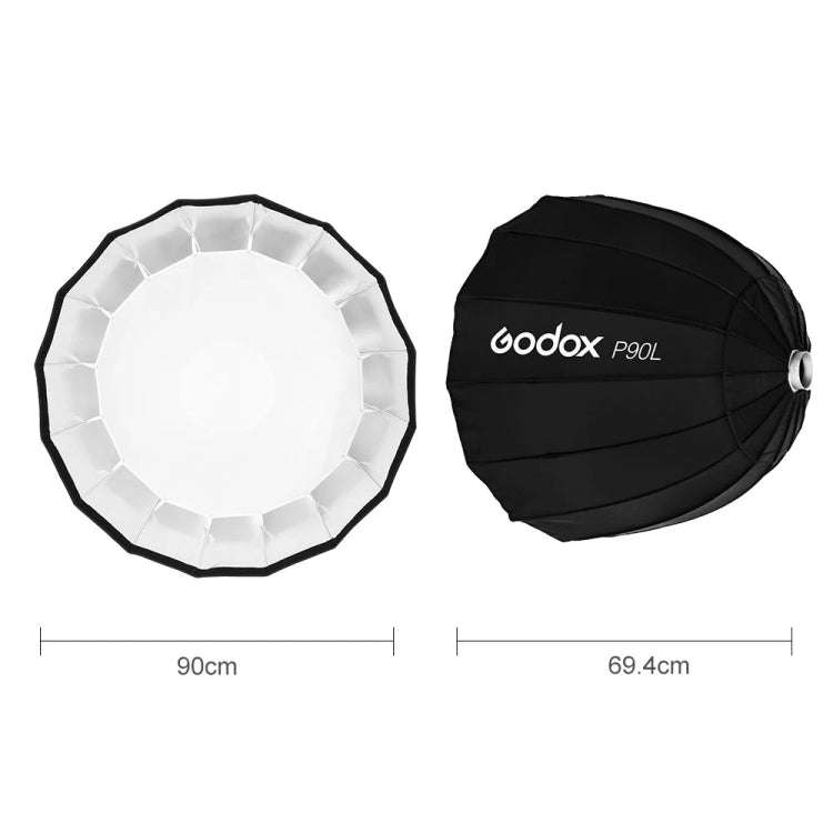 Godox P90L Diameter 90cm Parabolic Softbox Reflector Diffuser for Studio Speedlite Flash Softbox ...