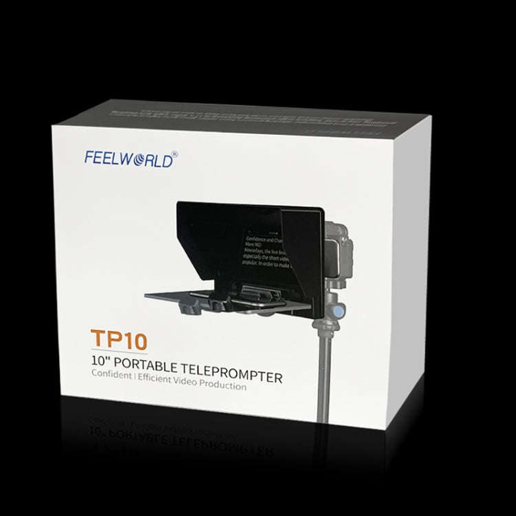 FEELWORLD TP10 Portable 10-inch Folding Teleprompter with Remote Control Lens Adapter Ring For Be...