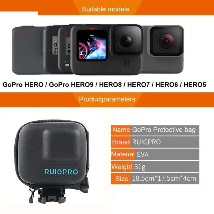 RUIGPRO Super Mini EVA Storage Protective Case Box for GoPro Hero11 Black / HERO10 Black / HERO9 ...