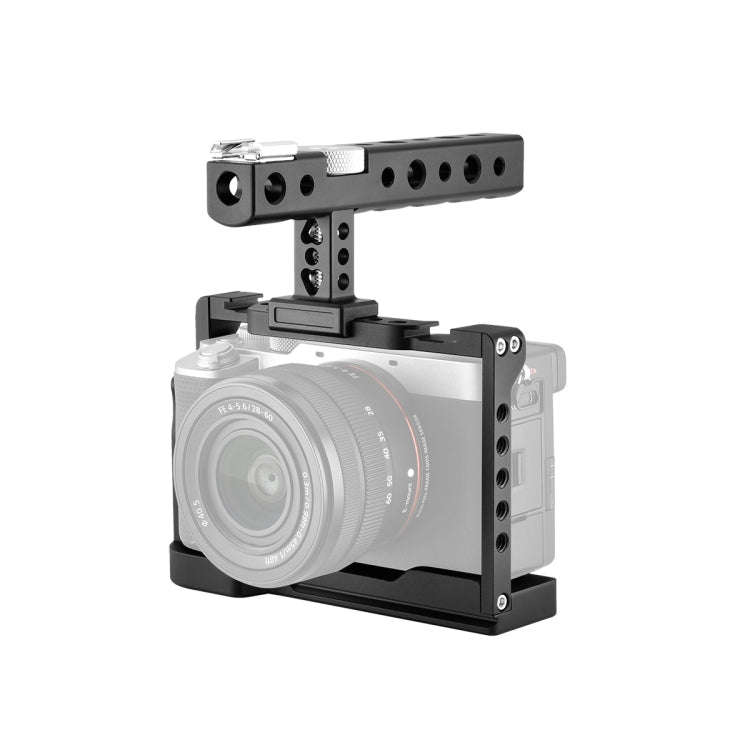 YELANGU C24 Video Camera Cage Stabilizer Kit with Handle for Sony Alpha 7C / A7C / ILCE-7C (Black)