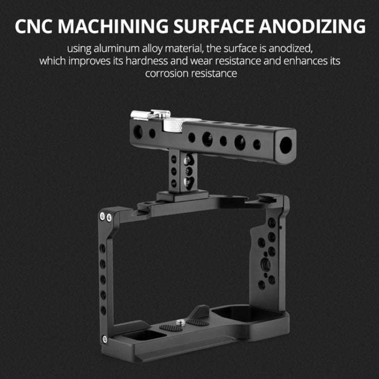 YELANGU C24 Video Camera Cage Stabilizer Kit with Handle for Sony Alpha 7C / A7C / ILCE-7C (Black)