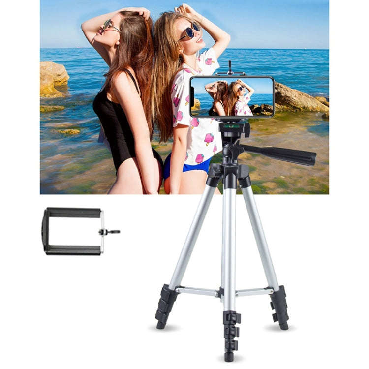 Live Broadcast Tripod 4-Section Folding Legs Aluminum Alloy Tripod Mount with U-Shape Three-Dimen...