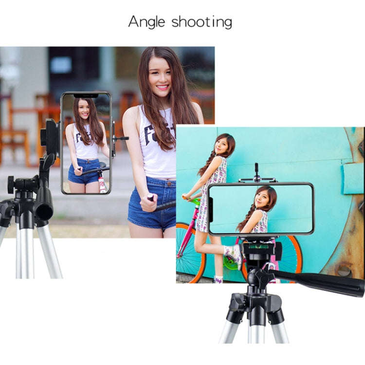 Live Broadcast Tripod 4-Section Folding Legs Aluminum Alloy Tripod Mount with U-Shape Three-Dimen...