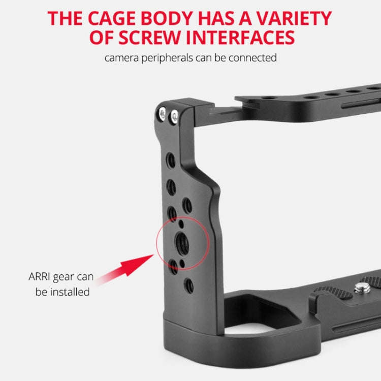 YELANGU C24 Video Camera Cage Stabilizer for Sony Alpha 7C / A7C / ILCE-7C (Black)