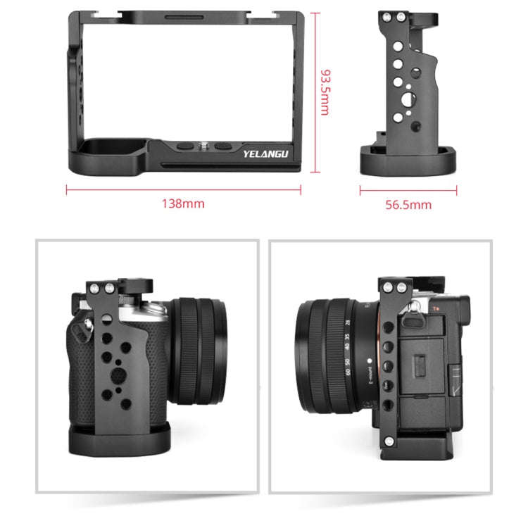 YELANGU C24 Video Camera Cage Stabilizer for Sony Alpha 7C / A7C / ILCE-7C (Black)