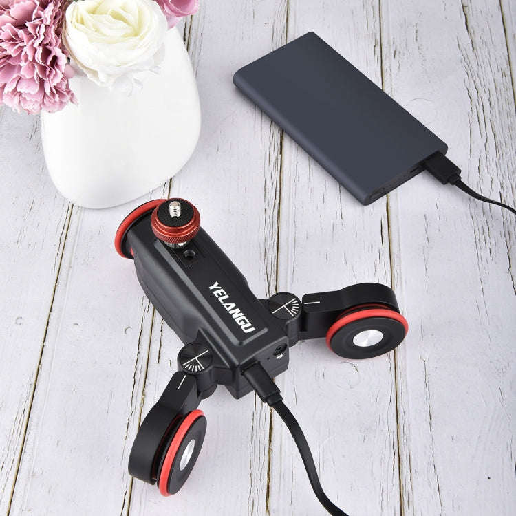 YELANGU L5 Electric Track Slider 3-Wheel Rolling Dolly Car, Load: 3kg(Black)