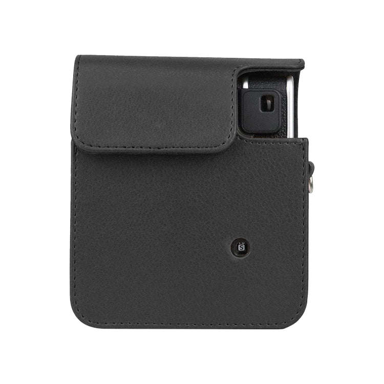 Full Body Camera Retro PU Leather Case Bag with Strap for FUJIFILM instax mini 40 (Black)