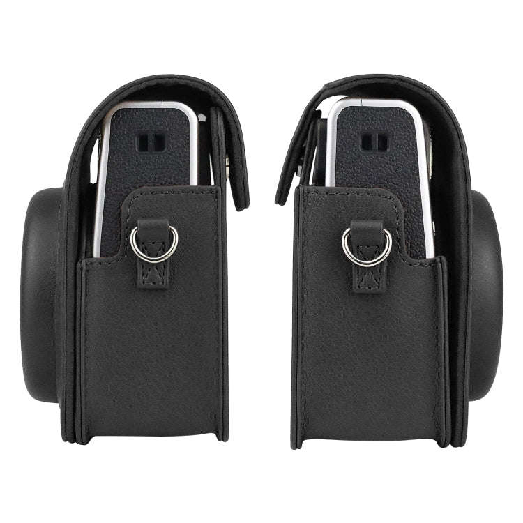 Full Body Camera Retro PU Leather Case Bag with Strap for FUJIFILM instax mini 40 (Black)
