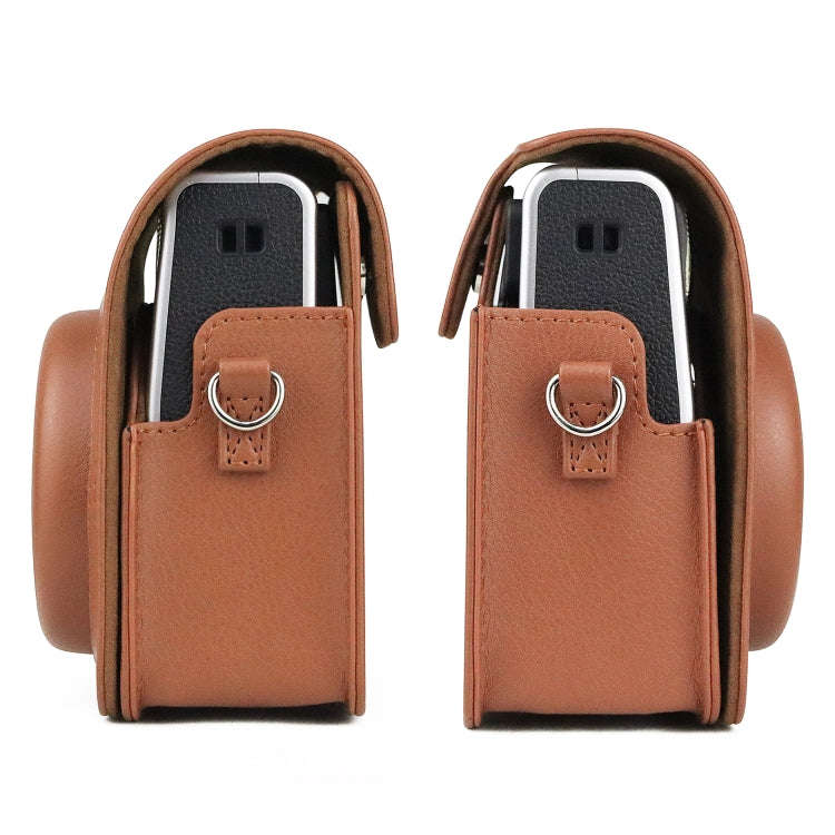 Full Body Camera Retro PU Leather Case Bag with Strap for FUJIFILM instax mini 40 (Brown)