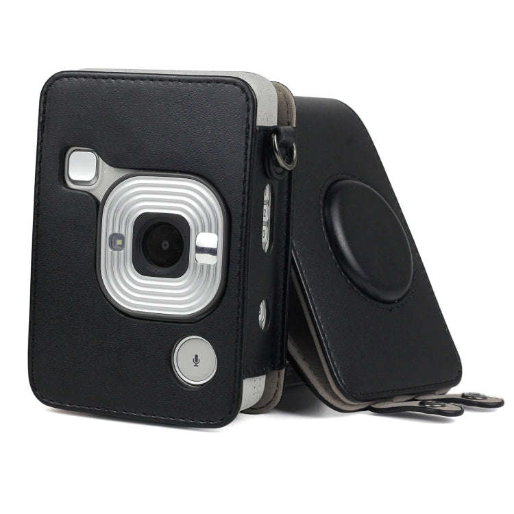Full Body Camera Retro PU Leather Case Bag with Strap for FUJIFILM instax mini Liplay (Black)