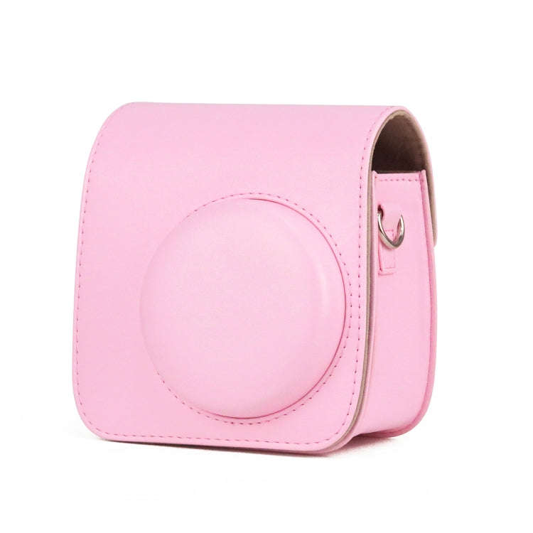 Retro Full Body PU Leather Case Camera  Bag with Strap for FUJIFILM instax mini 7+ (Pink)