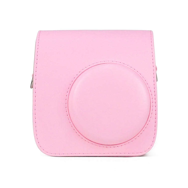 Retro Full Body PU Leather Case Camera  Bag with Strap for FUJIFILM instax mini 7+ (Pink)
