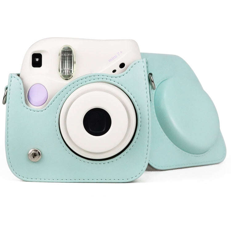Retro Full Body PU Leather Case Camera  Bag with Strap for FUJIFILM instax mini 7+ (Baby Blue)