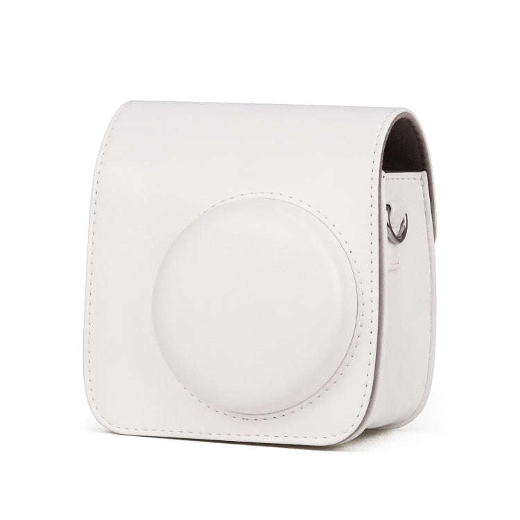 Retro Full Body PU Leather Case Camera  Bag with Strap for FUJIFILM instax mini 7+ (White)