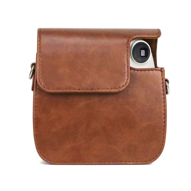 Retro Full Body PU Leather Case Camera  Bag with Strap for FUJIFILM instax mini 7+ (Brown)
